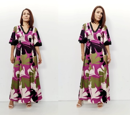 VESTIDO  RASO ESTAMPADO FLORENCIA