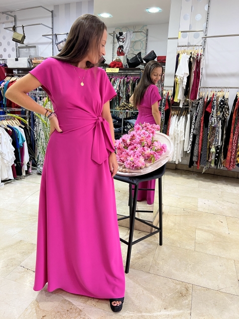 VESTIDO LARGO LISO NUDO SAINT 2