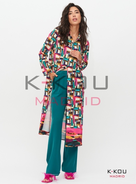 VESTIDO KAFTAN LARGO TRAZOS SIENA20209 2