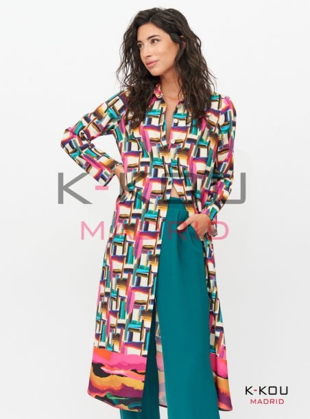 VESTIDO KAFTAN LARGO TRAZOS SIENA20209
