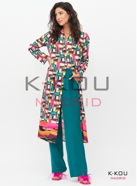 VESTIDO KAFTAN LARGO TRAZOS SIENA20209