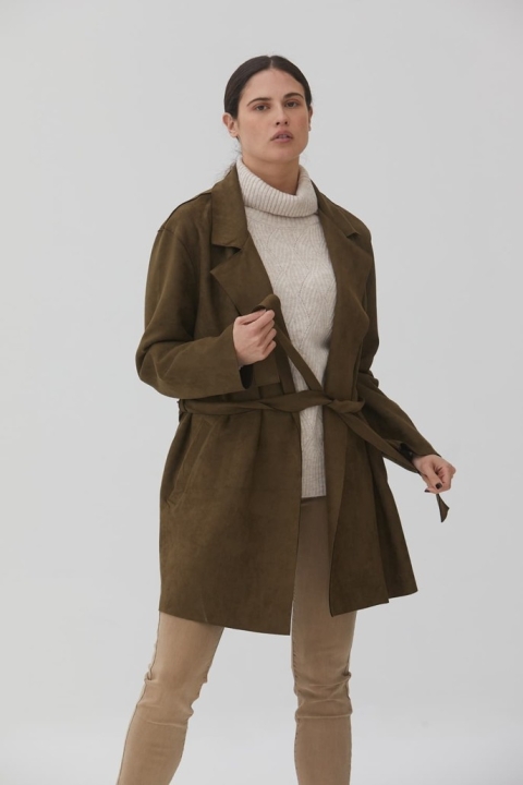 CHAQUETA  ANTELINA CON CINTO 222118