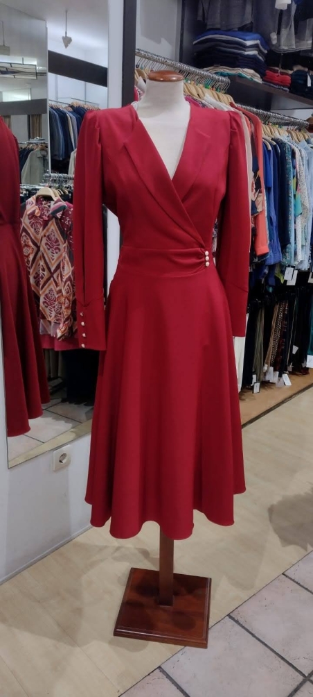 VESTIDO MIDI LISO VUELO SOLAPA MARTA EN BRASIL 102