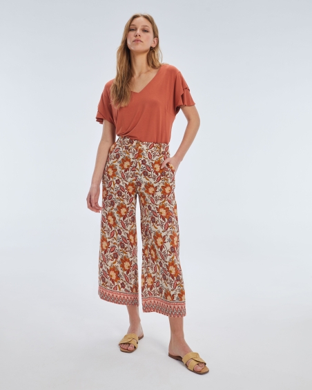 PANTALON MUJER ESTAMPADO CORTO PAZ TORRAS 43344