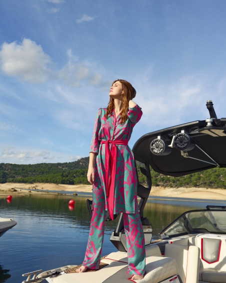 TRAJE KAFTAN Y PANTALON ESTAMPADO MARIA