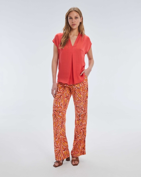 BLUSA RASO PICO MANGA CORTA PAZ TORRAS 21144