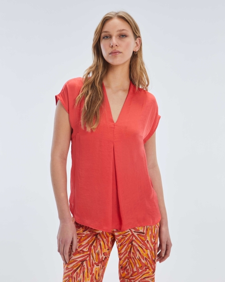 BLUSA RASO PICO MANGA CORTA PAZ TORRAS 21144