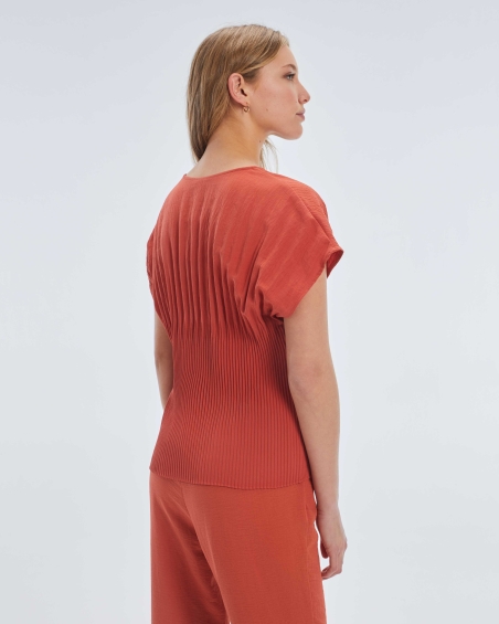 BLUSA MANGA CAÍDA PLISADA PAZ TORRAS 20944