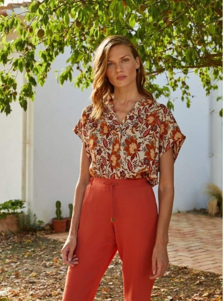 BLUSA MANGA CORTA ESTAMPADA PAZ TORRAS 22744