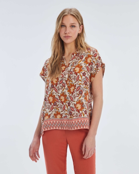 BLUSA MANGA CORTA ESTAMPADA PAZ TORRAS 22744