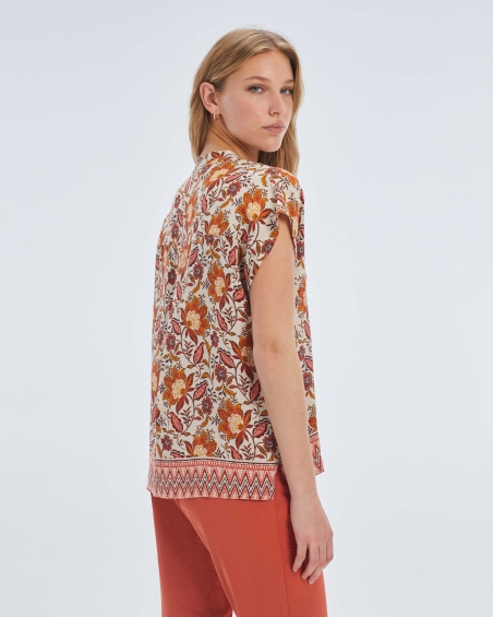 BLUSA MANGA CORTA ESTAMPADA PAZ TORRAS 22744