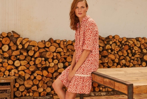 VESTIDO MANGA FRANCESA ESTAMPADO PAZ TORRAS 31044