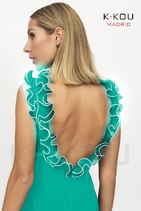 VESTIDO LARGO RECTO VOLANTES 30316TERUEL