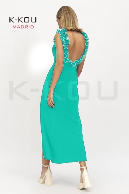 VESTIDO LARGO RECTO VOLANTES 30316TERUEL