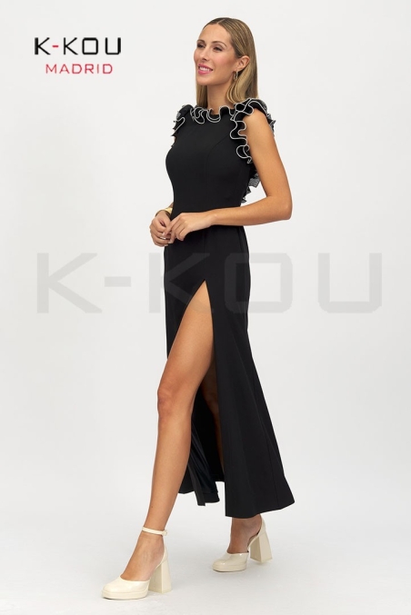 VESTIDO LARGO RECTO VOLANTES 30316TERUEL