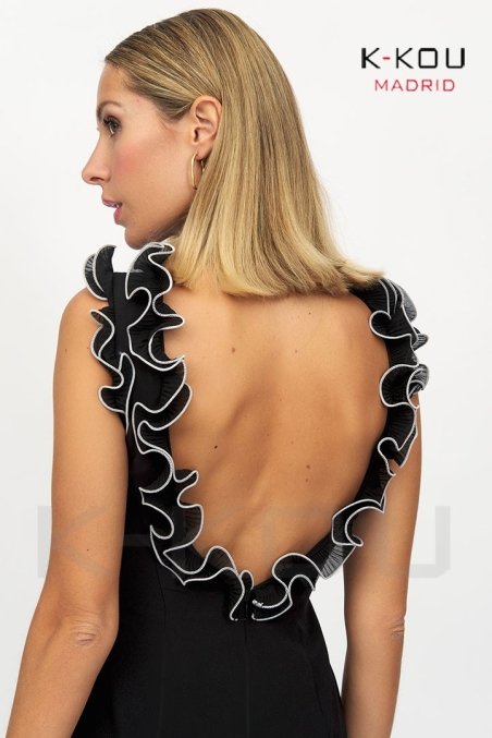 VESTIDO LARGO RECTO VOLANTES 30316TERUEL