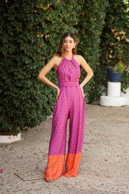 MONO CUELLO HALTER ESTAMPADO 923004