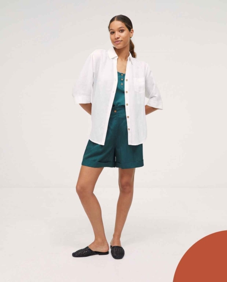 SOBRECAMISA M/L LINO BOLSOS