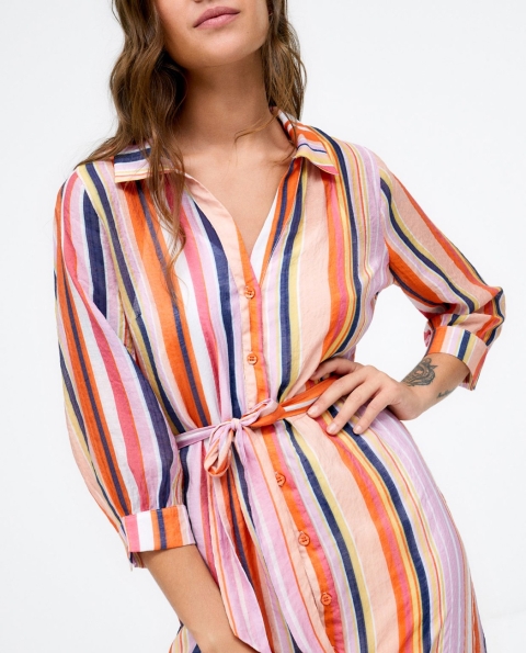 VESTIDO CAMISERO MANGA FRANCESA RAYAS SURKANA 523FEDA726 2