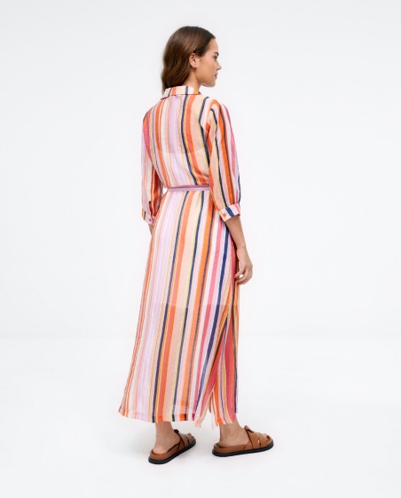 VESTIDO CAMISERO MANGA FRANCESA RAYAS SURKANA 523FEDA726