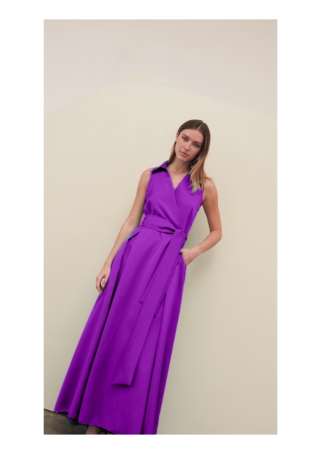 VESTIDO CAMISERO LARGO LISO 2374