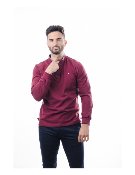 POLO HOMBRE MANGA LARGA CUELLO MAO LISO YELLOW SKIN 329