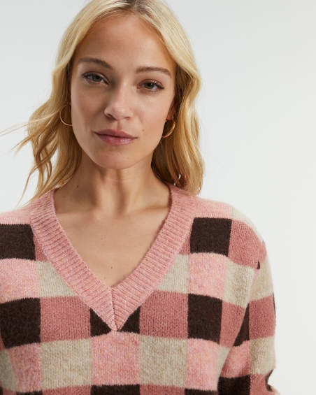 JERSEY MUJER PICO CUADROS PAZ TORRAS 98445