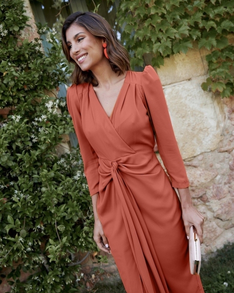 VESTIDO GASA LISO MIDI 107E