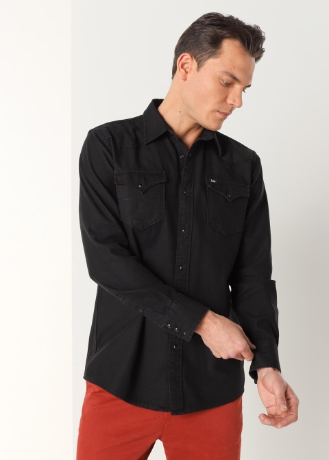 CAMISA VAQUERA HOMBRE NEGRA WAYNE LOIS 135759