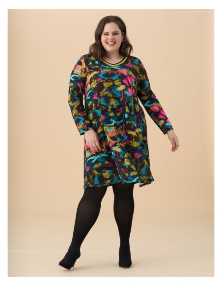 VESTIDO CÁLIDO MANGA LARGA PICO DE PUNTO VIVO 3709