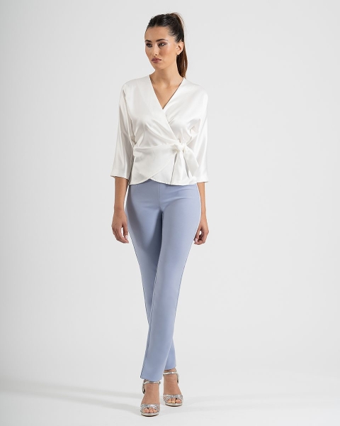 BLUSA LISA RASO CRUZADA MANGA FRANCESA MONCHO HEREDIA 611030