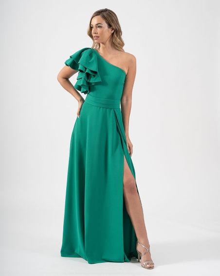 VESTIDO LARGO HOMBRO 50164 MONCHO HEREDIA