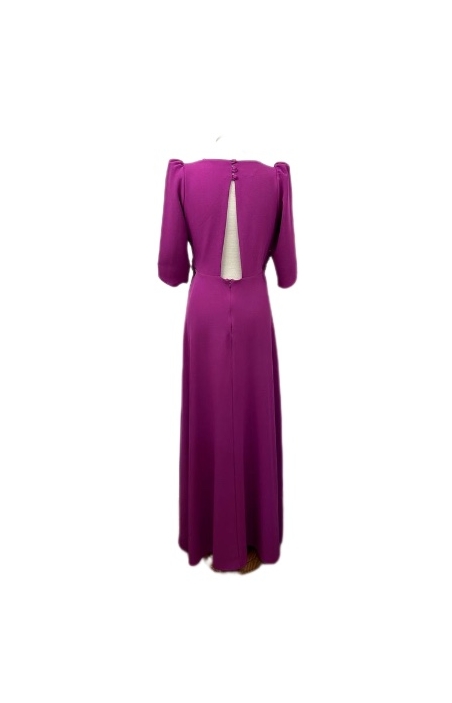 VESTIDO  LARGO LISO MANGA FRANCESA 4089