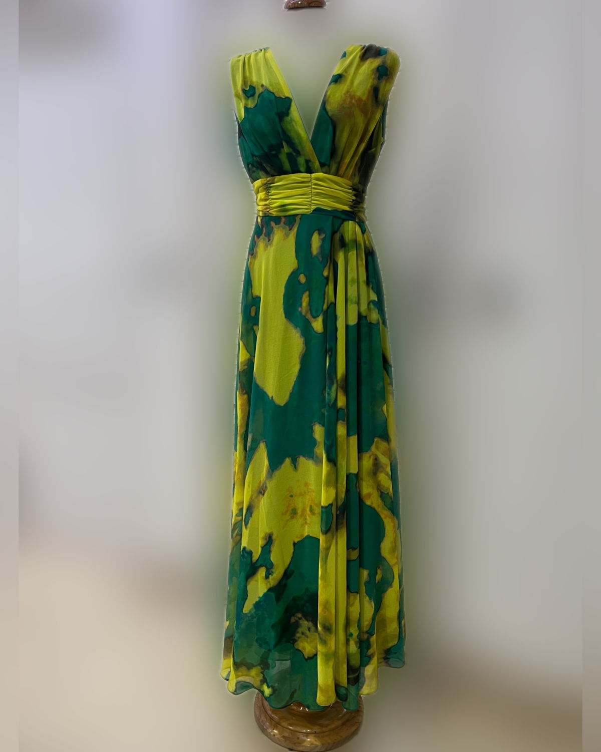 VESTIDO GASA ESTAMPADA CON MANGA DESMONTABLE 2436E