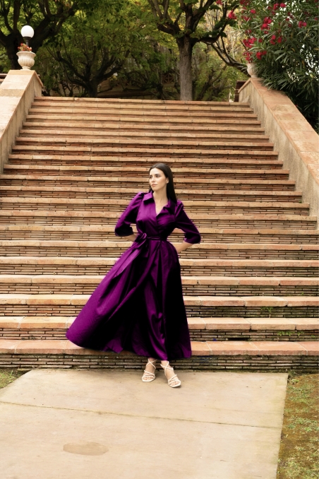 VESTIDO CAMISERO TAFETÁN LISO VUELO 2474T