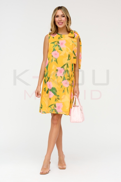 VESTIDO GASA SIN MANGA ESTAMPADO CALAV3050512 K-KOU MADRID