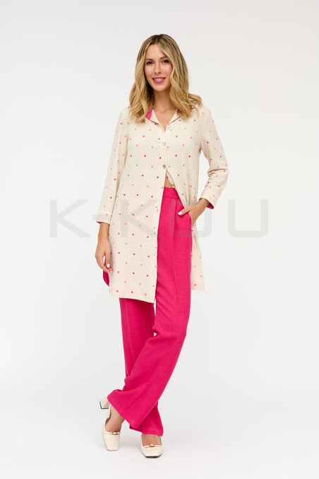 BLUSA LARGA CAMISERA LINO LUNARES C2052423 KKOU