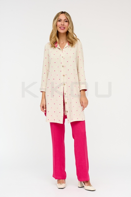 BLUSA LARGA CAMISERA LINO LUNARES C2052423 KKOU