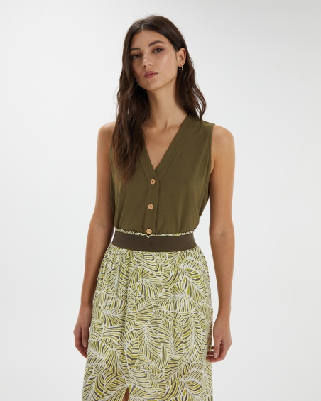 CAMISETA SIN MANGA BOTONES PAZ TORRAS 80246