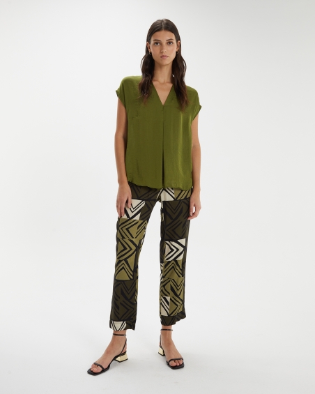 BLUSA M/C PICO RASO LISA