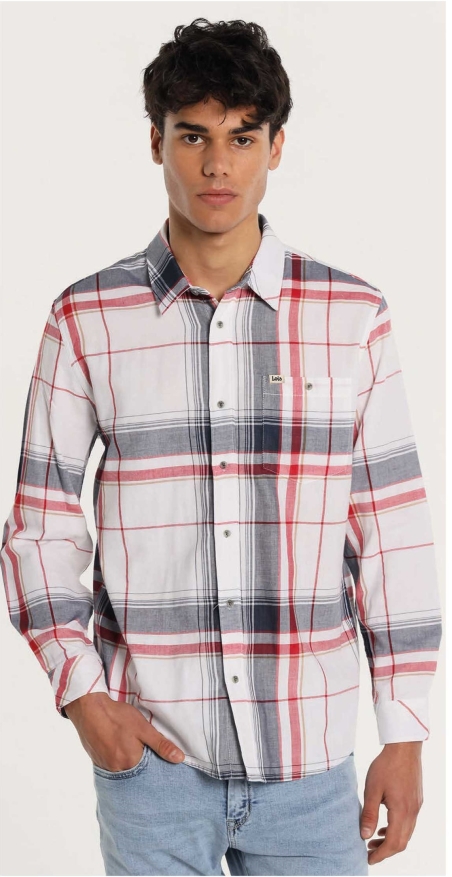 CAMISA HOMBRE MANGA LARGA CUADROS LOIS 137829