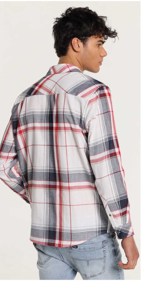 CAMISA HOMBRE MANGA LARGA CUADROS LOIS 137829