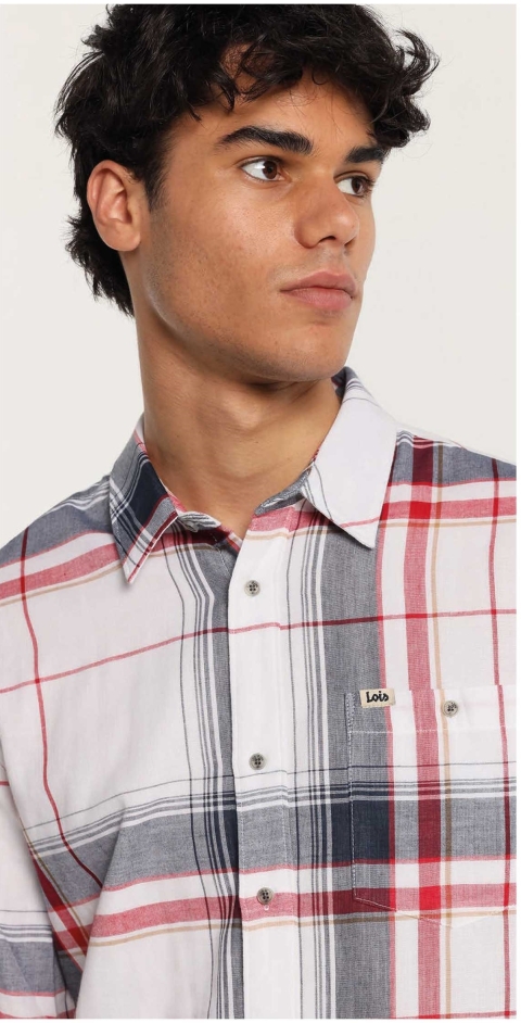 CAMISA HOMBRE MANGA LARGA CUADROS LOIS 137829 2