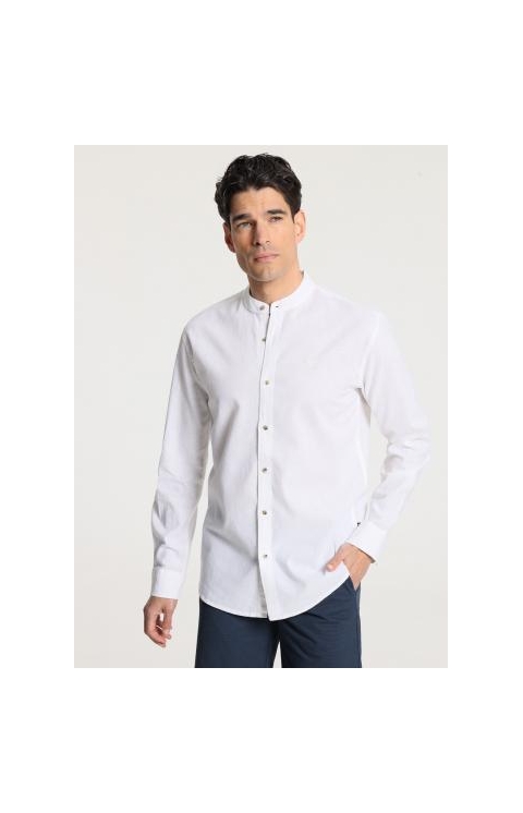 CAMISA HOMBRE CUELLO MAO LINO MANGA LARGA V&L 134454