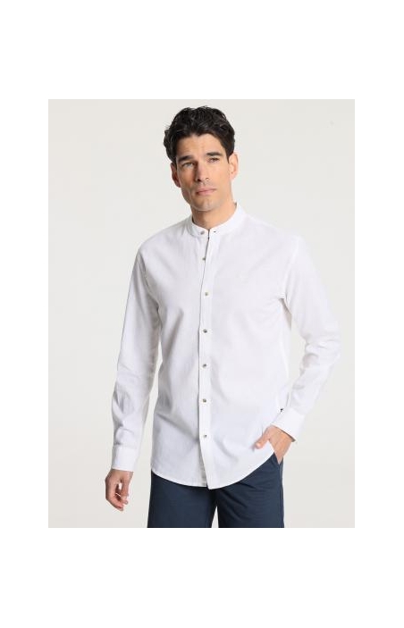CAMISA HOMBRE CUELLO MAO LINO MANGA LARGA V&L 134454