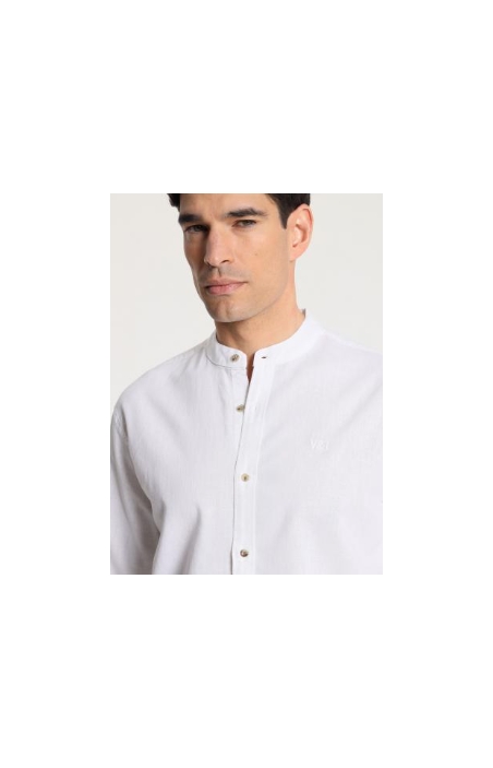 CAMISA HOMBRE CUELLO MAO LINO MANGA LARGA V&L 134454