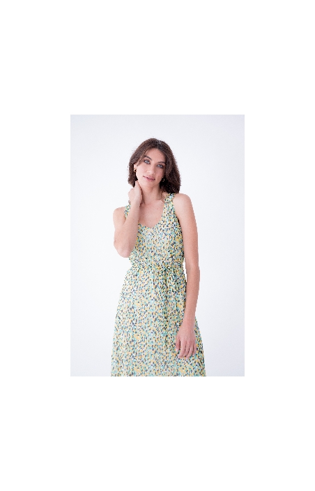 VESTIDO TUL LARGO ESTAMPADO LYLU 61130