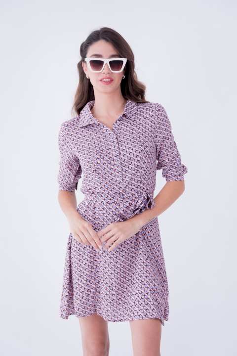 VESTIDO CAMISERO ESTAMPADO LYLU 83125