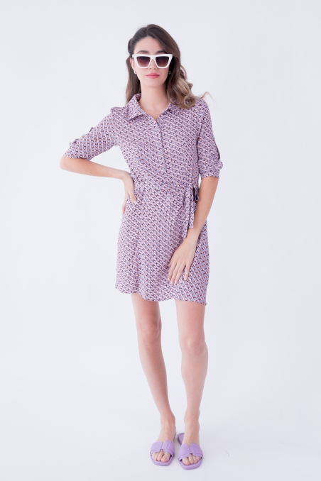 VESTIDO CAMISERO ESTAMPADO LYLU 83125