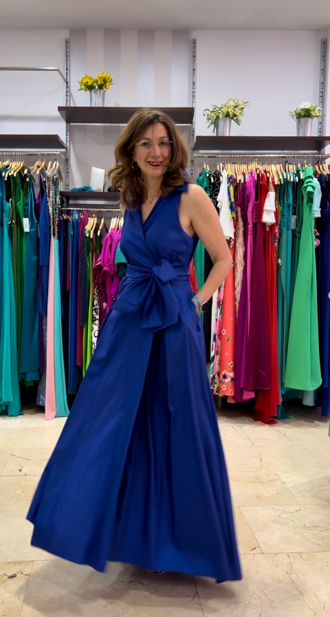 VESTIDO TAFETAN CAMISERO MANGA DESMONTABLE 2347T